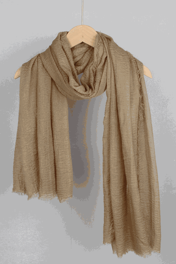 Lightweight eco-linen Color-POP Scarf in neutral beige, perfect all-weather accessory