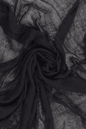 Lightweight black linen Color-POP Scarf with breathable, eco-friendly fabric, ideal for all weather conditions.