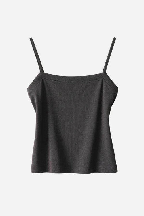 Soft Mornings black breathable camisole tank top from wrinkle-free shirt and shorts set