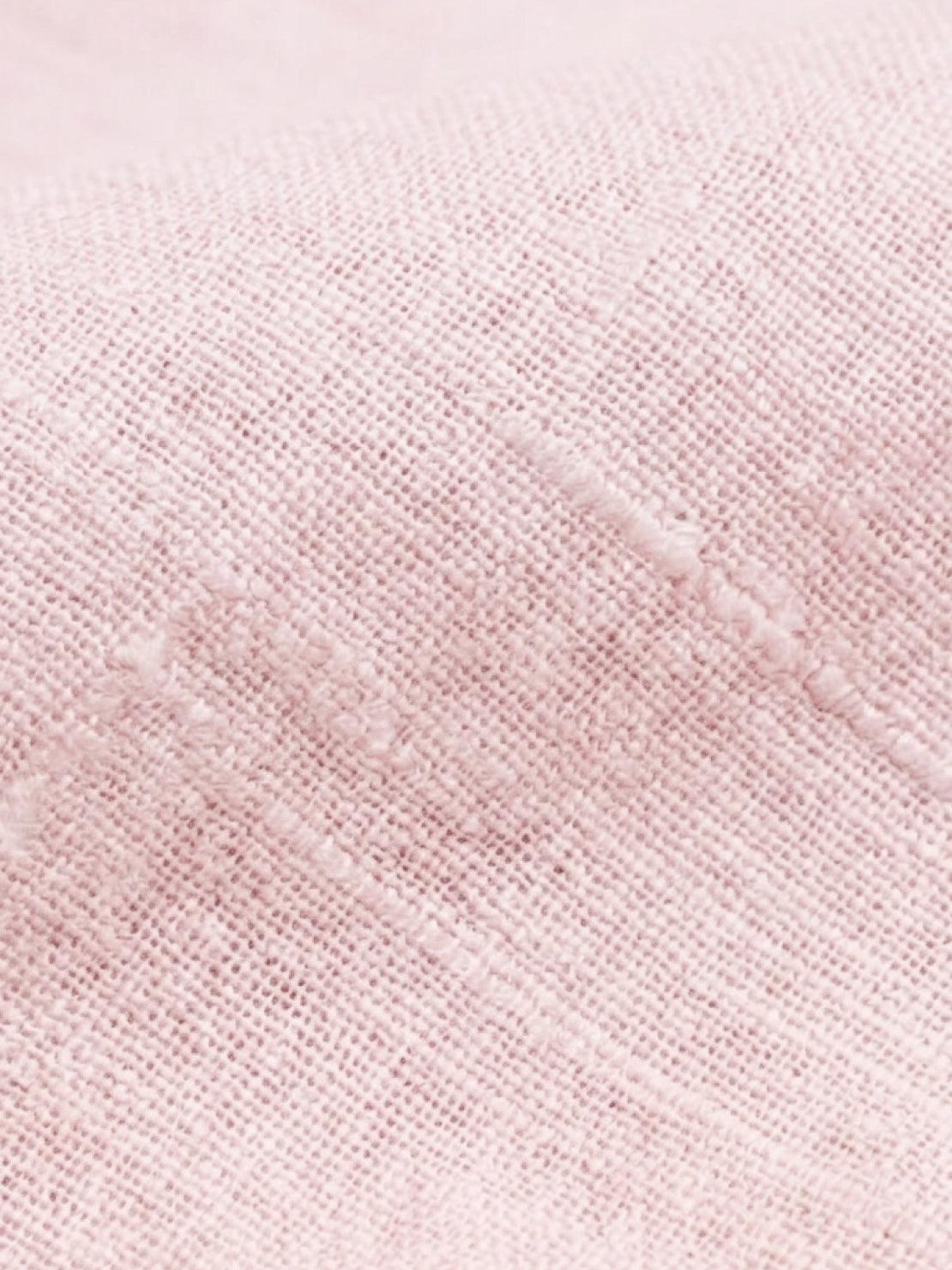 100% linen dropped-shoulder oversized shirt with side slits and rollable cuffs