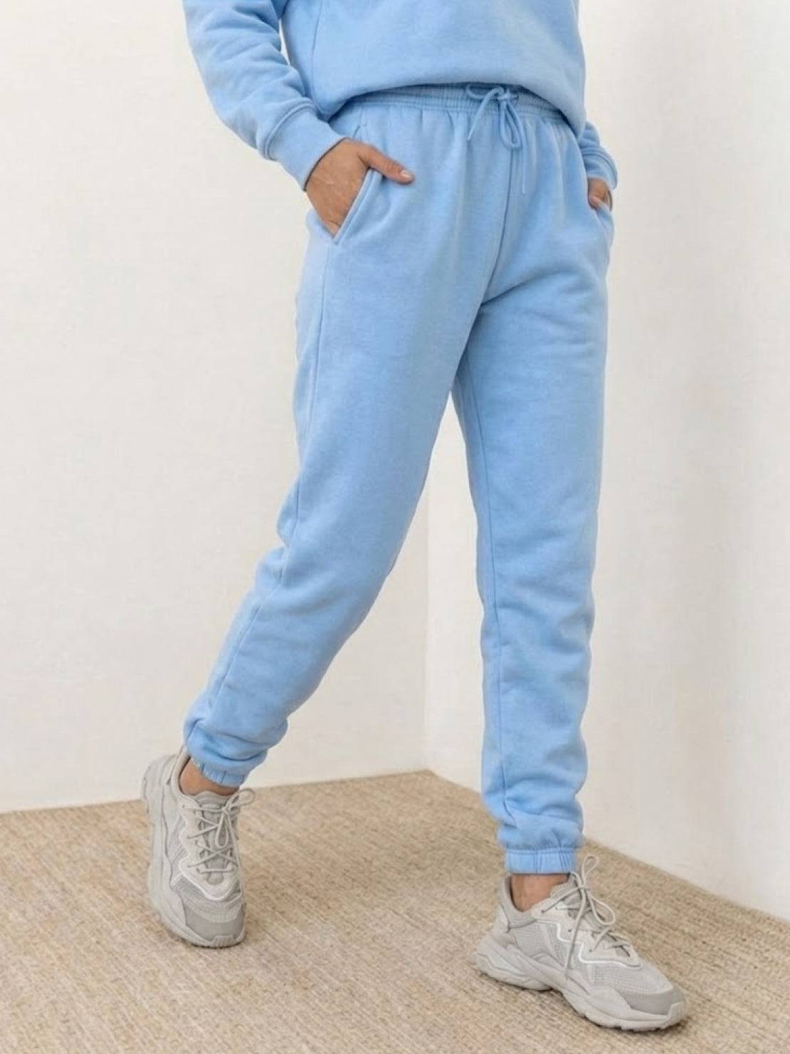 Classic Comfort Athleisure set in stretchy polyester-spandex, wrinkle-resistant and flattering fit for active women