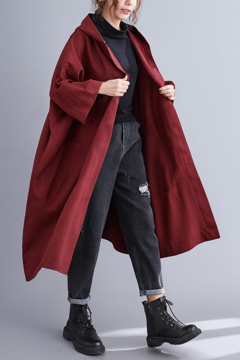 One size oversized water-resistant windbreaker jacket with waterproof design and hood