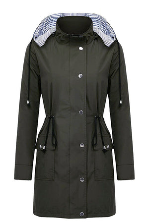 Water Resistant Hooded Striped Windbreaker Rain Jacket - Halloween Collection