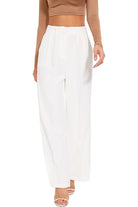 White Classically Vogue Business Trousers with high-waist, slim tailored fit, and soft stretch fabric for stylish comfort