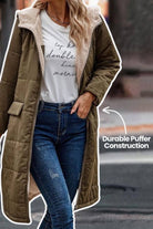 Sherpa-lined hooded teddy coat with durable puffer construction and cozy sherpa interior