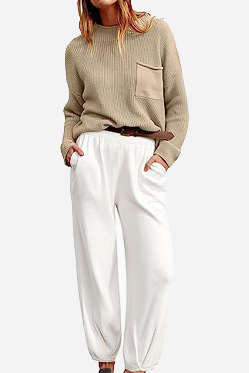 European Minimalism: Relaxed Sweater Top And Trouser Set