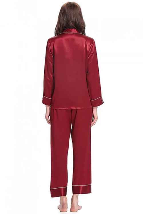 Long Sleeve Button-Up Mulberry Silk Pajamas