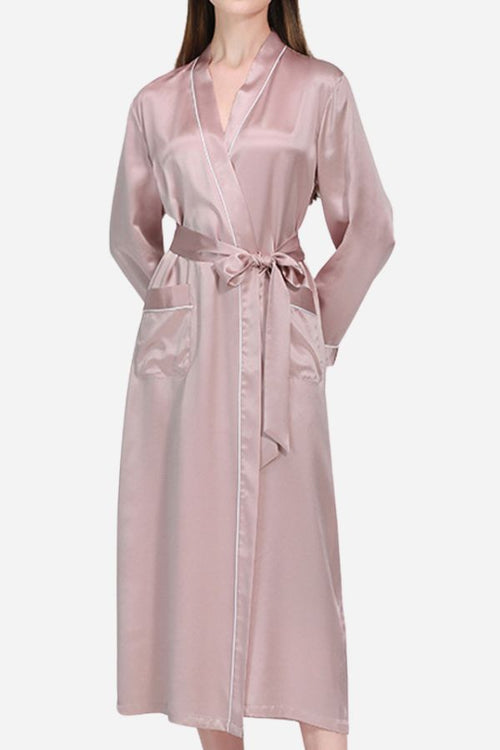 Mulberry Silk Nightgown with Sash Belt