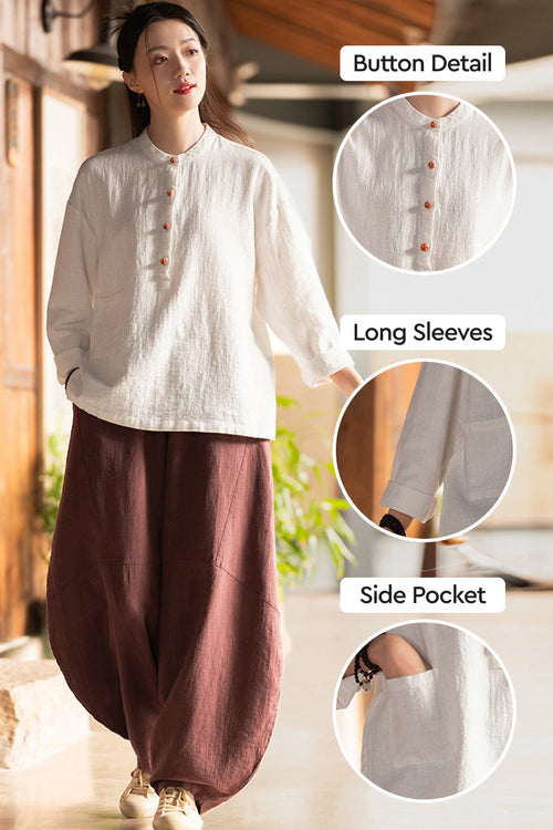 Ramie Linen & Cotton Blouse