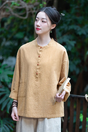 Ramie Linen & Cotton Blouse