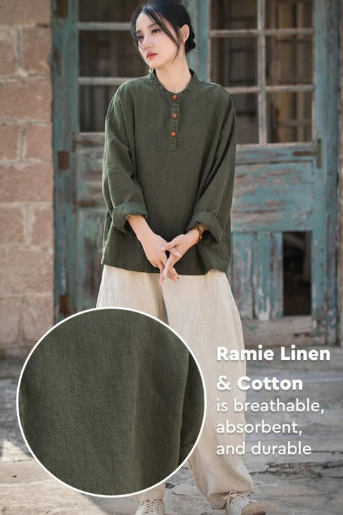 Ramie Linen & Cotton Blouse