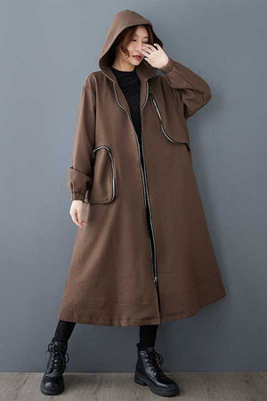 One Size Fits All ZipLine Oversized Long Coat