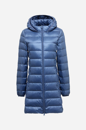 Lightweight Water-Resistant Hooded Puffer Coat