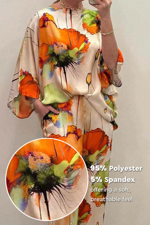 Plus Size Vibrant Floral Matching Set