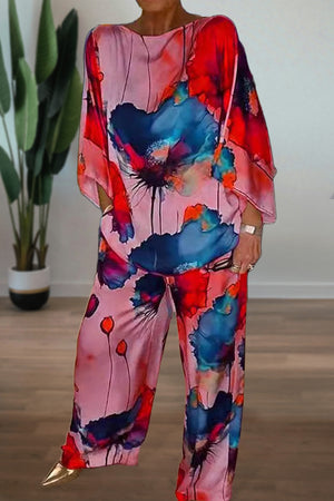 Plus Size Vibrant Floral Matching Set