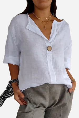Pure Linen Age-Defying Button Detail Shirt