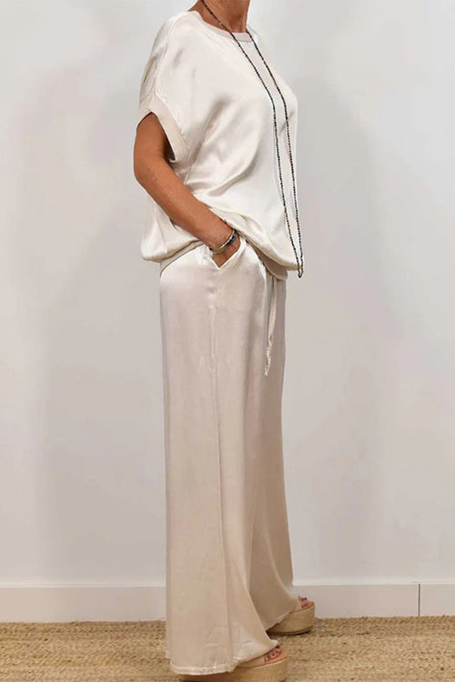"Silken Escape" Satin Two-Piece Set