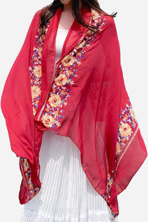 Embroidered Travel-Must Versatile Shawl