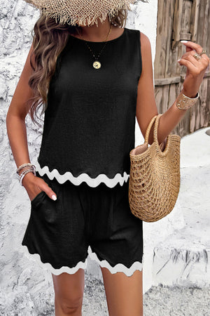 Flattering Coastal Scallop Two Piece Set