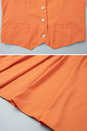 Cotton-Linen Blend Mediterranean Sunset Two-Piece