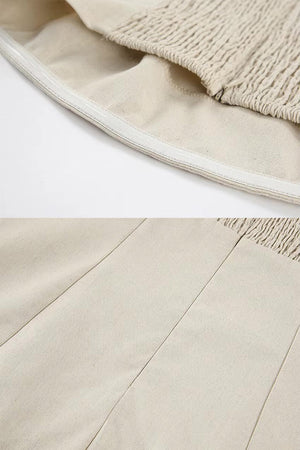 Cotton-Linen Blend Strapless Long Dress