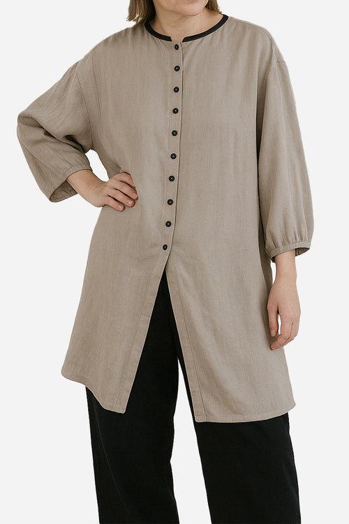 100% Linen Oversized Button-Down Tunic