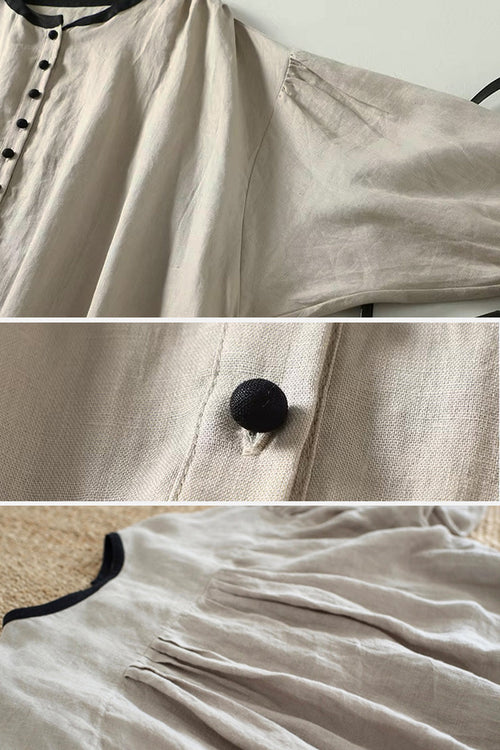 100% Linen Oversized Button-Down Tunic
