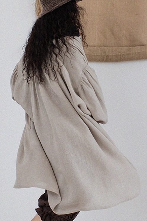 100% Linen Oversized Button-Down Tunic