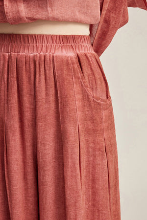 100% Linen Stone-Washed Sunset Breezy Set