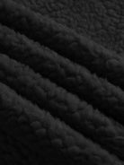 Faux suede sherpa coat with contrast collar and mid-thigh length for lightweight warmth and relaxed fit