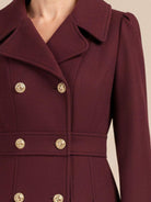 Tailored fit & flare trench coat with A-line silhouette and double-breasted buttons