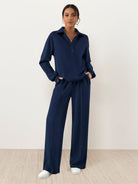 Wrinkle-free polo set with structured two-piece design and breathable fabric