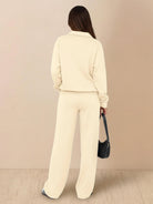 Wrinkle-Free Polo Set two-piece matching casual outfit with structured breathable fabric and side pockets