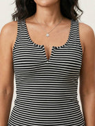 Classic V-Notch tankini set with ruched top and high-waist swim shorts, adjustable straps, and built-in underwire bra for secure fit and coverage
