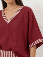 Striped wide-leg co-ord set with oversized top and palazzo pants in multiple colors