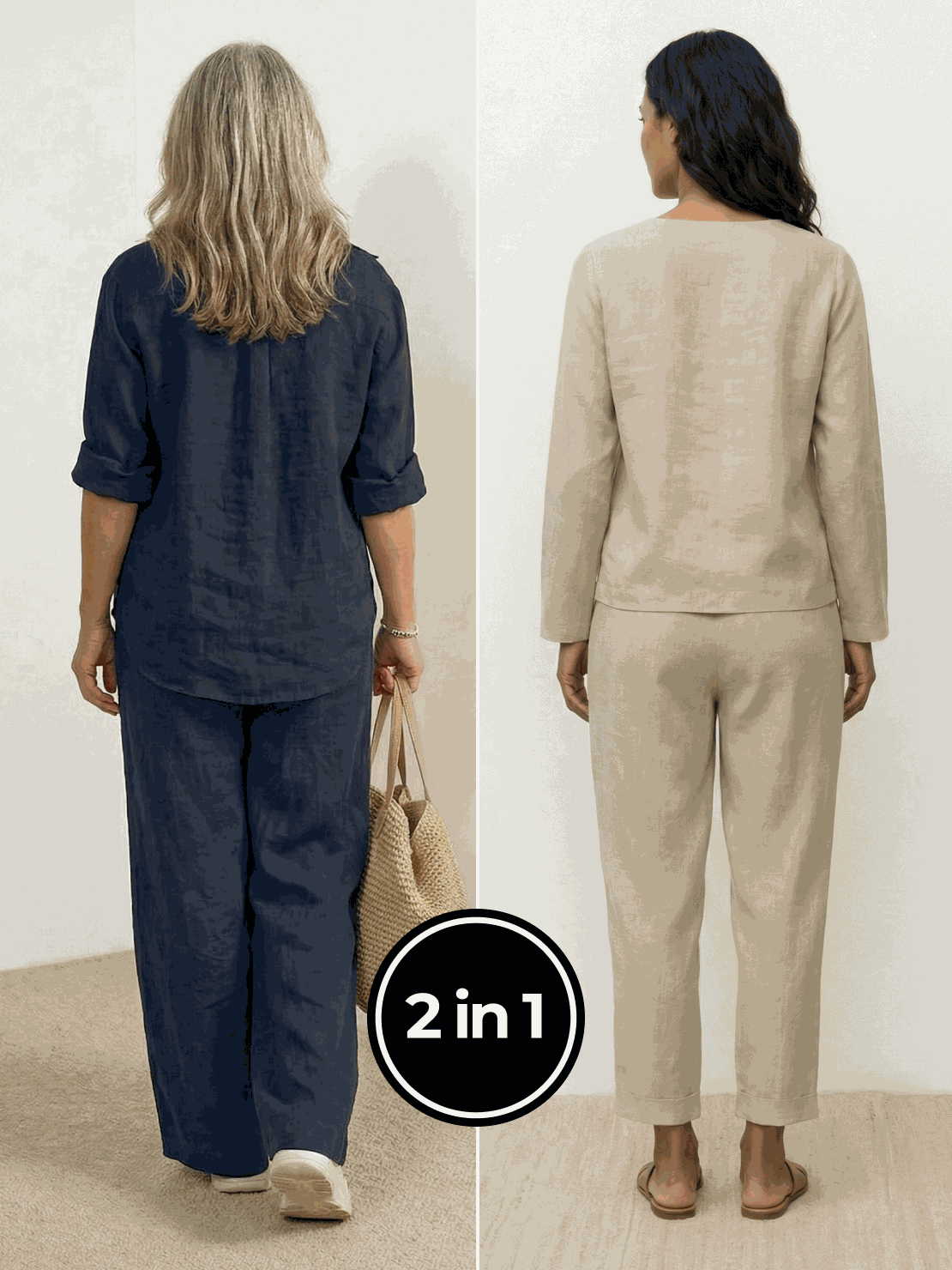 Casual Chic Duo breathable natural fabric two-piece sets for women in relaxed fit