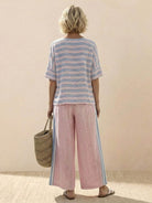 Coastal Comfort Linen women's two-piece set with lace details and breathable fabric