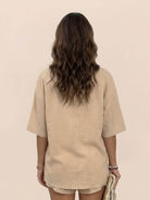 Coastal linen cotton two-piece set with breathable fabric and relaxed fit for stylish comfort