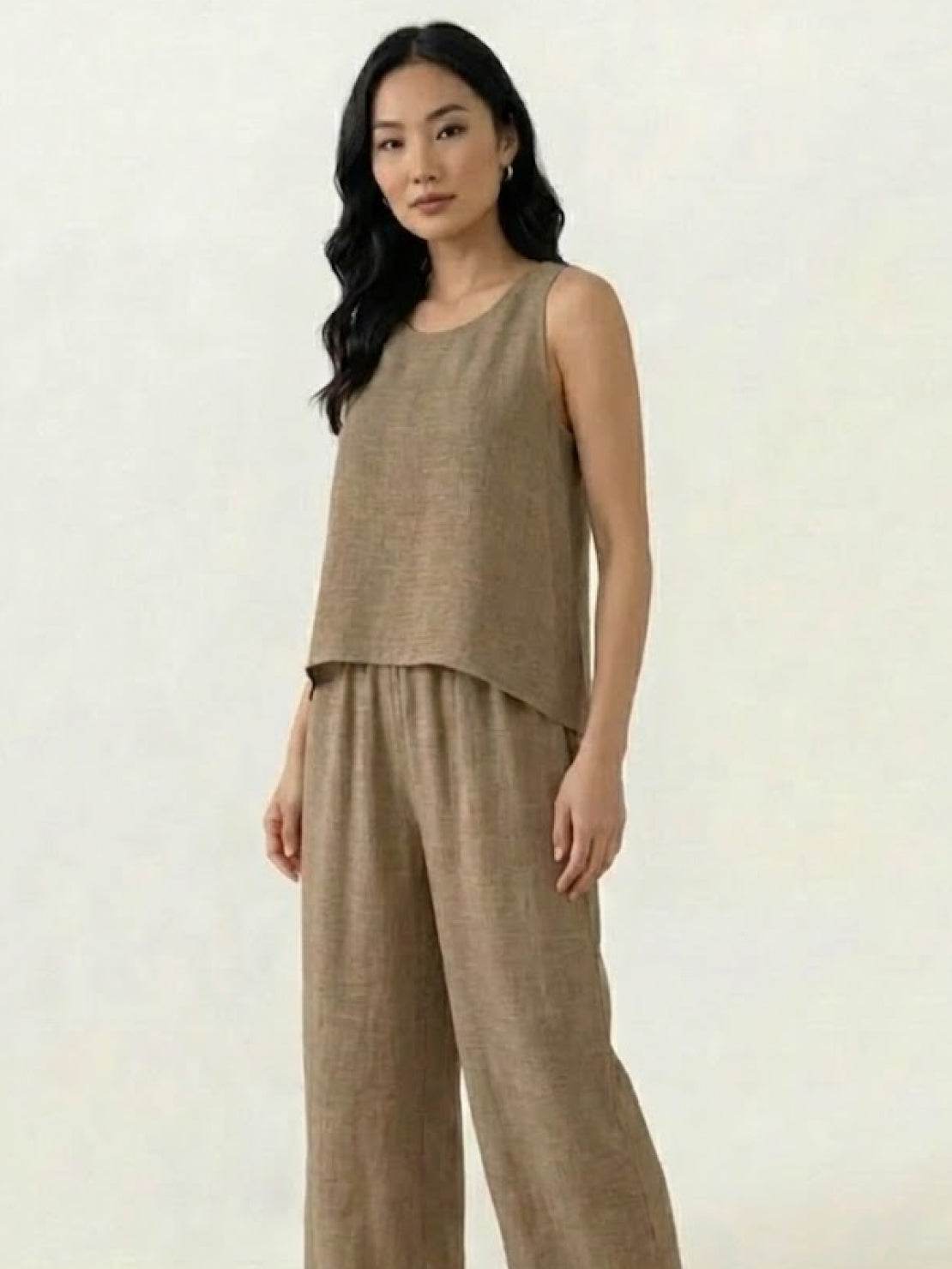 Dreamcatcher Crochet-Back two-piece set with crochet mandala back and wide-leg palazzo pants