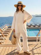 Everyday fashion loose-fit two-piece matching set in breathable fabric for casual elegance and comfort