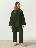 Everyday Fashion Loose-Fit two-piece matching set in breathable fabric for casual comfort and style