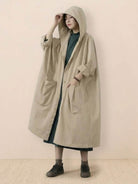 One size oversized water-resistant windbreaker jacket with waterproof design and attached hood