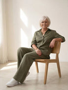 Oversized 100% cotton shirt and wide-leg pants co-ord set in breathable fabric