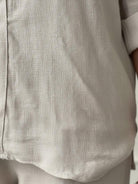 Pure Linen Two-Piece casual comfort set in breathable 100% linen fabric