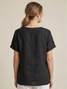 Relaxed Fit Linen Button-Up Tee with breathable cotton fabric and stylish button detail