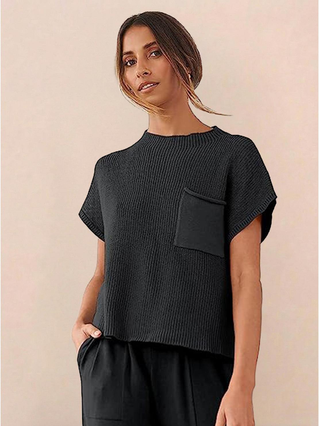 Comfy Couture Knit Sweater two-piece set in relaxed fit with soft knit fabric