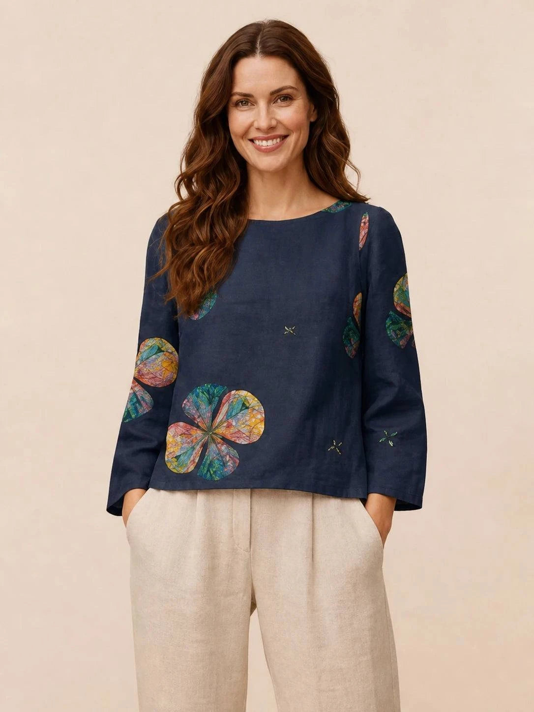 Retro Monochrome style top with vintage design and neutral colors