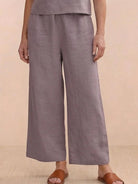 Loose fit co-ord set with soft-tailored top and wide-leg bottoms in breathable cotton blend fabrics