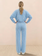 The Voyager Zip Set two-piece zip sweatshirt and wide-leg joggers for comfortable travel style