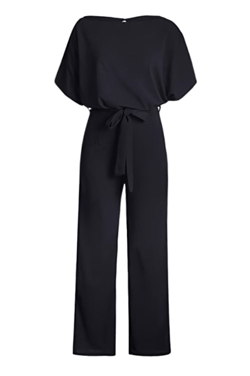 Chic Short-Sleeved Wide-Leg Jumpsuit